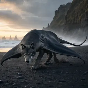 Manta ray + Wolf